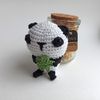 Amigurumi Panda Keychain on the white background below the jar.jpg