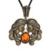 Gemini Necklace Gift Zodiac Sign Pendant Amulet Twins Necklace Gold Brass Amber Everyday Meaningful Jewelry women men.jpg