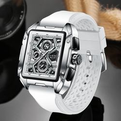 Luxury Men Watch Business Square Watch Men Casual Sport Quartz Chronograph Clock Male Waterproof Watches