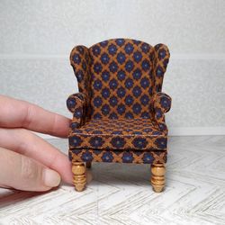 Dollhouse chair in 1:12 Scale, Miniature Armchair for doll