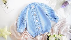 KNITTING PATTERN: Baby Cardigan "Monte Blue" PDF Knitting Pattern / Baby Jacket/ Sweater / 5 Sizes