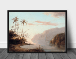 Palm scenery printable wall art tropical, 3D Landscape Painting Art, Poster Wall Art Old Oil Painting
