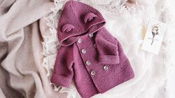 KNITTING PATTERN Baby Jacket "Honey"  / Baby Cardigan / Hooded Jacket / Baby Coat / 4 Sizes