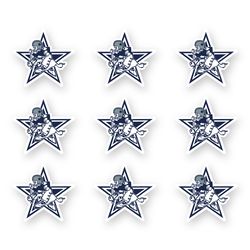 Dallas Cowboys Stickers Set of 9 by 2 inches Die Cut Vinyl Decals Mascot Laptop