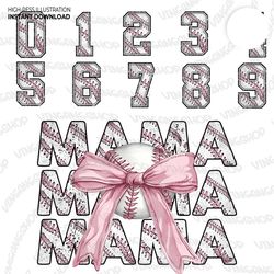 CUSTOM Coquette Bow Baseball Mama Era Png, Loud and Pround Mama Png, 26