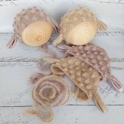 Sheep newborn bonnet knitting pattern