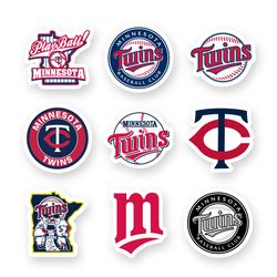 Minnesota Twins Stickers Set of 9 by 2 inches Decals MLB Team Car Truck Window Laptop Case Wall Outdoor Bumper Door