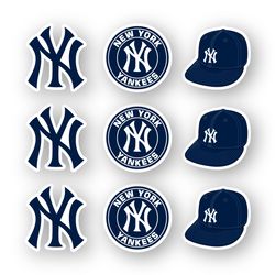 New York Yankees MLB Team Stickers Set of 9 by 2 inches Car Truck Window Laptop Case Outdoor Wall Baseball Any Place