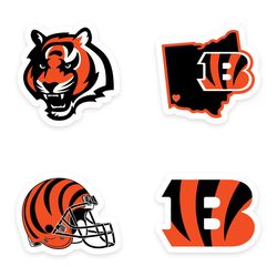 Cincinnati Bengals Sticker Pack Decals NFL Helmet Car Vinyl Decal Wall Window Bumper Stickers