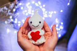 Ghost Crochet Pattern Miniature Toys Heart Valentine's Day