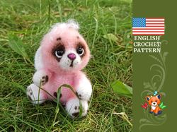 Cute realistic animal furry bunny crochet pattern - Amigurumi crochet diy - interior stuff toy tutorial - download PDF