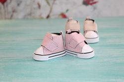 Pink suede sneakers for Wellie Whisher, wellie wisher doll shoes- 5 cm doll shoes - Or any other doll – Christmas gift