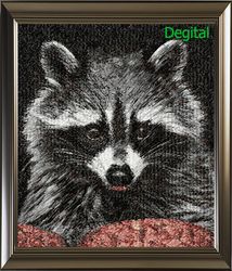 Raccoon | Machine embroidery design | Photo Stitch | Painting on the wall | House interior | Download digital design