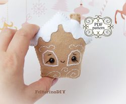 Felt gingerbread house, Christmas ornaments patterns, Felt toy pattern, Felt sewing pattern
