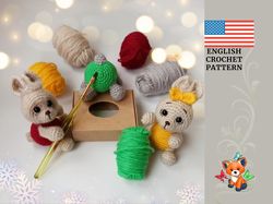 Bunny amigurumi pattern / amigurumi rabbit pattern / rainbow bunny plush / bunny ornament in English PDF