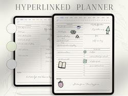 3 Hyperlinked Digital Planner with Stickers- Goodnotes planner- iPad planner- Notability planner- Dated digital planner