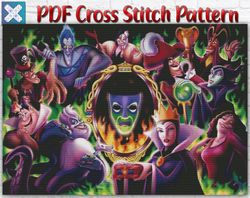 Disney Villains Cross Stitch Pattern / Villains Princess Cross Stitch Pattern / Maleficent Counted Cross Stitch Pattern