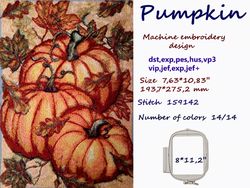 Pumpkin photo stitch Machine Embroidery Design