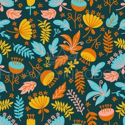 DINO BACKGROUND Floral Grunge Seamless Pattern Vector