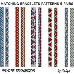 Peyote Bracelet Patterns SET OF 10 Matching Bracelets Seed Bead Jewelry Making Beaded Cuff Beadwork Do It Yourself