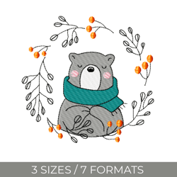 Bear, Embroidery machine file, Embroidery design, Bear embroidery, Animals embroidery