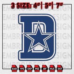 Dallas Cowboys NFL Embroidery Design, NFL Team, Cowboys Embroidery FIles, Machine Embroidery Pattern