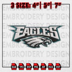 NFL Eagles Embroidery Design, NFL Team, NFL Philadelphia Eagles Logo Embroidery FIles, Machine Embroidery Pattern