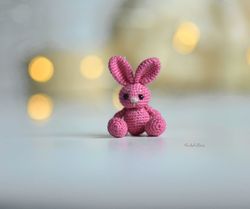 Miniature amigurumi crochet bunny 1 inch/2.5 cm high (without ears)