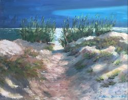 Seascape oil painting/Sand beach/Digital download print