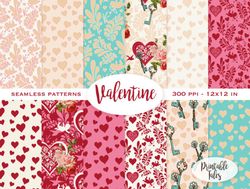 SVG Valentine's Day Seamless Patterns Svg , Eps , Dxf , Digital Download