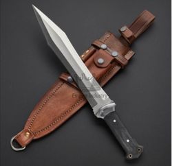 18 Inch, Handmade Carbon Steel Dagger Knife, High Carbon Steel Hunting Dagger Knife, Fixed Knife, With Sheath