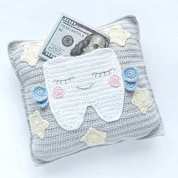 Tooth Fairy pillow crochet pattern. Amigurumi toy.