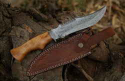 Empire Handmade Damascus Steel 13 Inches Hunting Knife, Boning Knife, Bread Knife, Paring Knife With Sheath, Best Gift