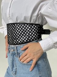 Genuine leather belt, women's belt, leather belt, laser cut belt, women's harness, leather harness, whip and cake