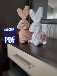 Easter Bunny Crochet PATTERN , amigurumi rabbit, tutorial bunny pattern in English