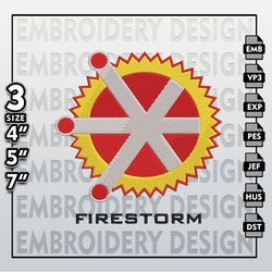 Firestorm Embroidery Designs, Firestorm Logo Embroidery Files, DC Comic Machine Embroidery Pattern, Digital Download