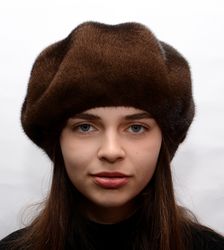 Womens Mink Berets. Real Fur Hat. Mink Hats. Fur Beret. Winter Berets. Women Berets. Ladies Fur Hats. Womens Fur Berets