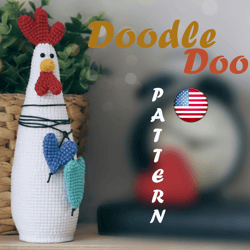 Easter Hen Rooster crochet pattern - amigurumi crochet chicken cockerel - Crochet Animals -  Doodle Doo