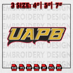 Arkansas Pine Bluff Golden Lions Embroidery files, NCAA D1 teams Embroidery Designs, Machine Embroidery Pattern