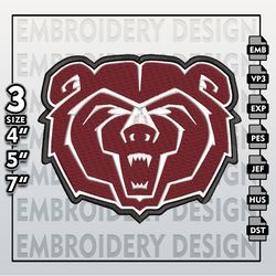 Missouri State Bears Embroidery Designs, NCAA Logo Embroidery Files, NCAA Lady Bears, Machine Embroidery Pattern