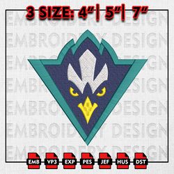 UNC Wilmington Seahawks Embroidery files, NCAA D1 teams Embroidery Designs, Machine Embroidery Pattern