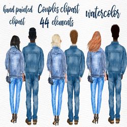 Couples Clipart: "FASHION CLIPART" Male Clipart Girls Clipart Watercolor People Planner Stickers Watercolor Fashion Plan