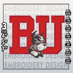 Boston University Terriers Embroidery Designs, NCAA Logo Embroidery Files, NCAA Boston, Machine Embroidery Pattern