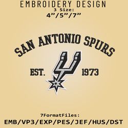 San Antonio Spurs Embroidery Designs, NBA Logo Embroidery Files, NBA Spurs, Machine Embroidery Pattern