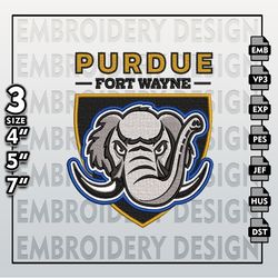 Purdue Fort Wayne Mastodons  Embroidery Designs, NCAA Logo Embroidery Files, NCAA Mastodons, Machine Embroidery Pattern