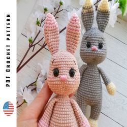 Crochet Easter bunny pattern, amigurumi rabbit, Toys crochet patterns