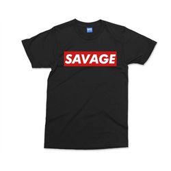 Savage Red Box Logo t shirt tee top Unisex Savage Thrasher Unisex birthday party shirt graphic anniversary gift for him/