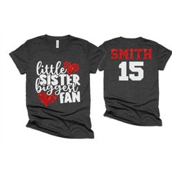 Glitter Baseball Shirts | Little Sister Biggest Fan Baseball Sister Shirt | That's My Bro! | Bella Canvas Tshirt | Youth