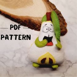 Felt toys PDF Felt fruits pattern Felt pear PDF pattern download Fruit decor Plush Sewing Pattern for Ornaments Felt