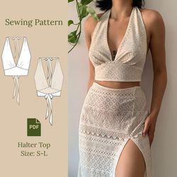 "Halter Top Sewing Pattern PDF S-L "